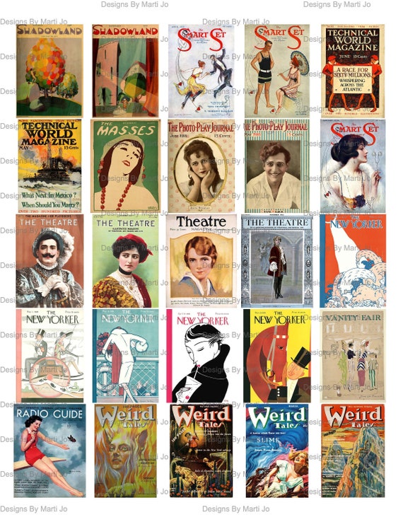 Vintage Magazine Covers 100 Old Magazine Covers on Four 8.5 Etsy