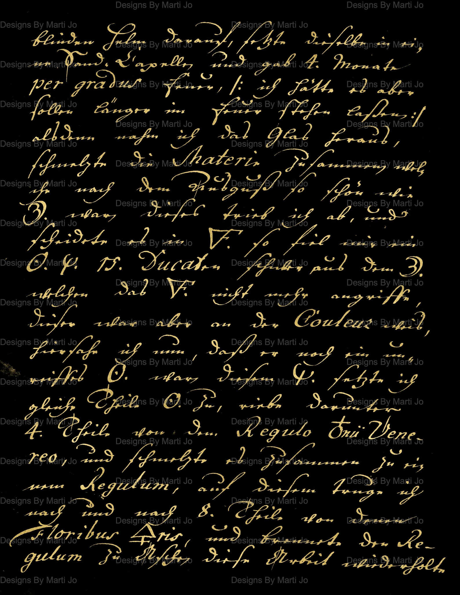 Gold Old Handwriting Overlays Set 1 | 5 Vintage Transparent Background ...