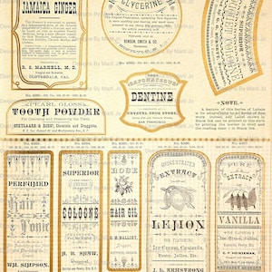 8 Vintage Apothecary Labels Sheets Printable Digital - Etsy