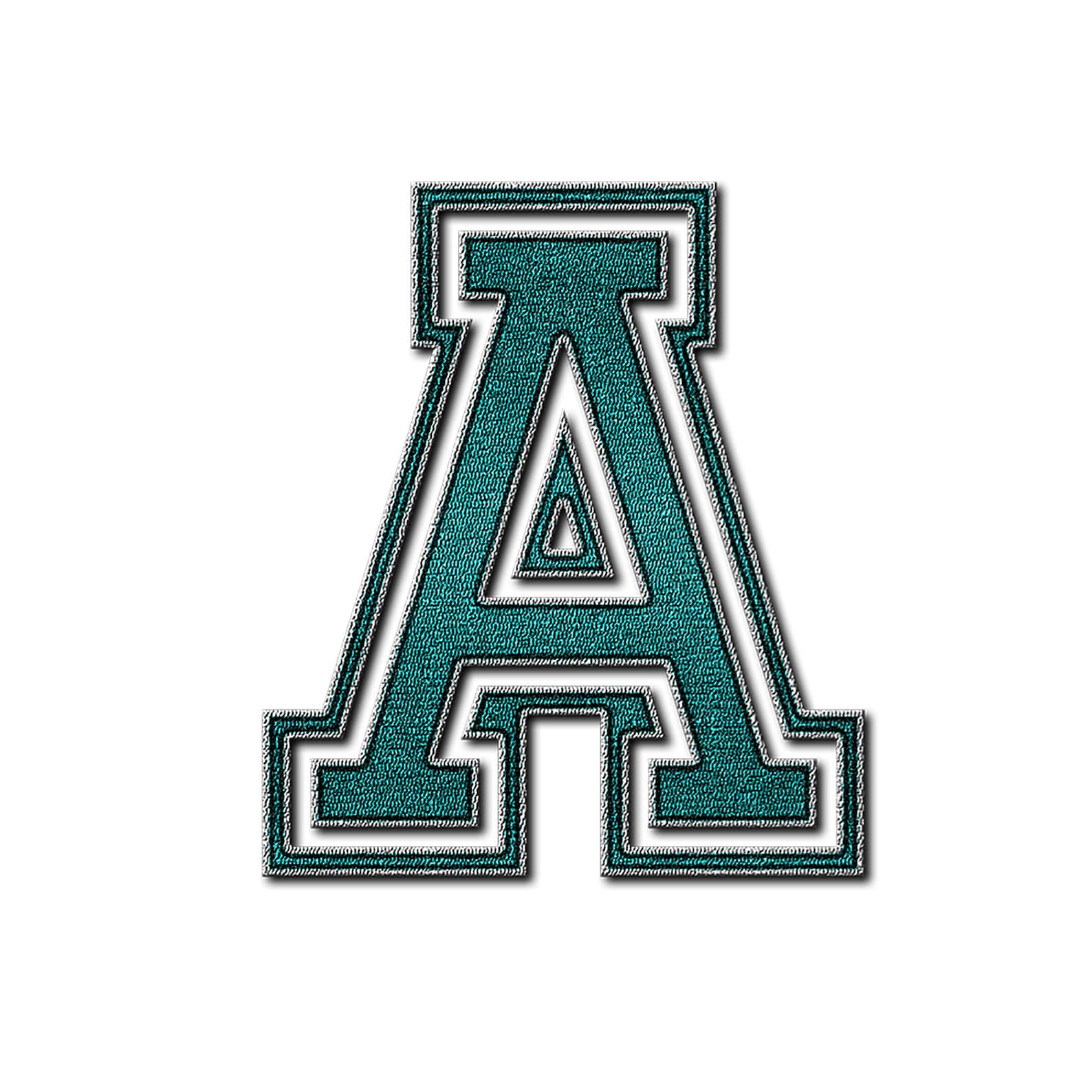 dark teal varsity letters digital clipart printable