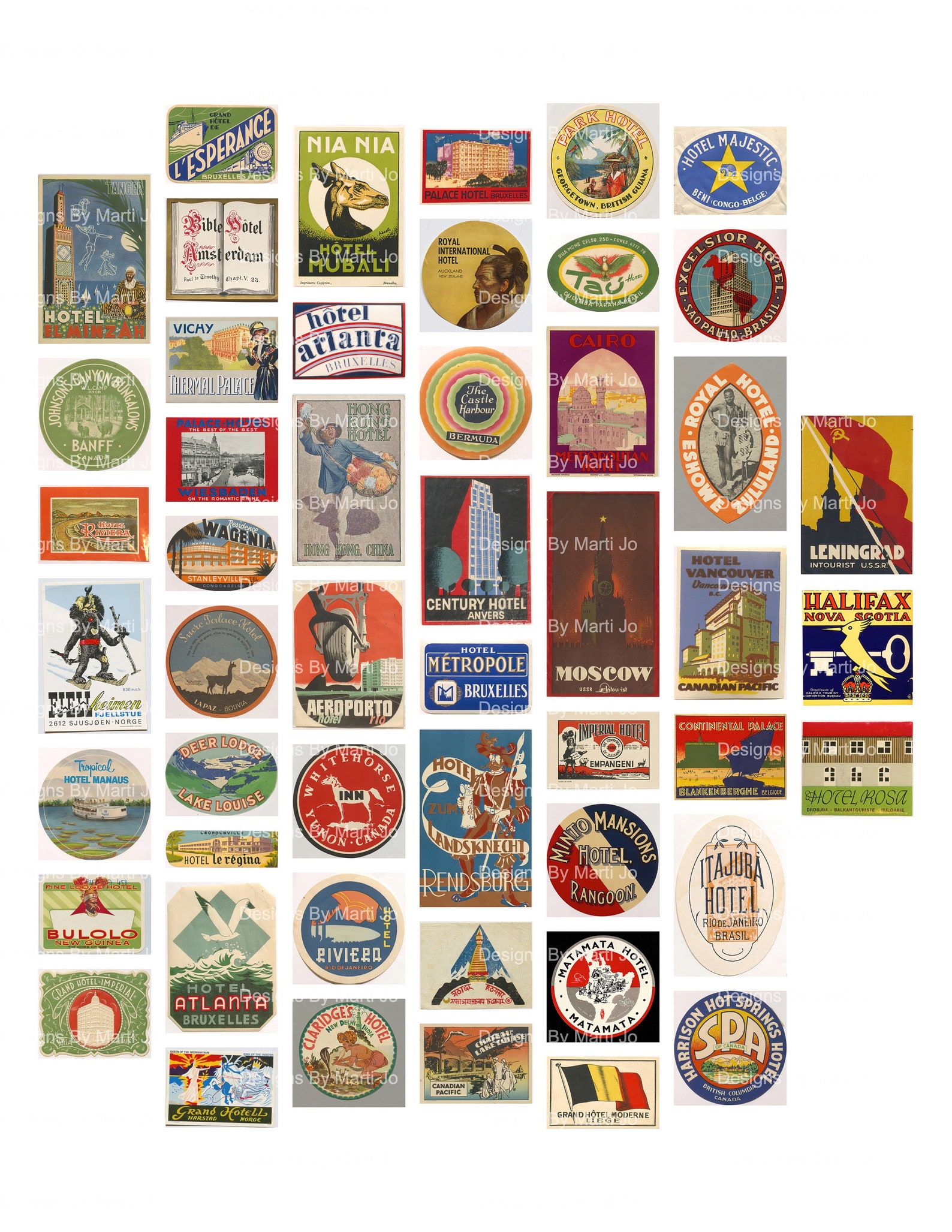 Printable Miniature Vintage Luggage Labels Super Bundle 200 Etsy