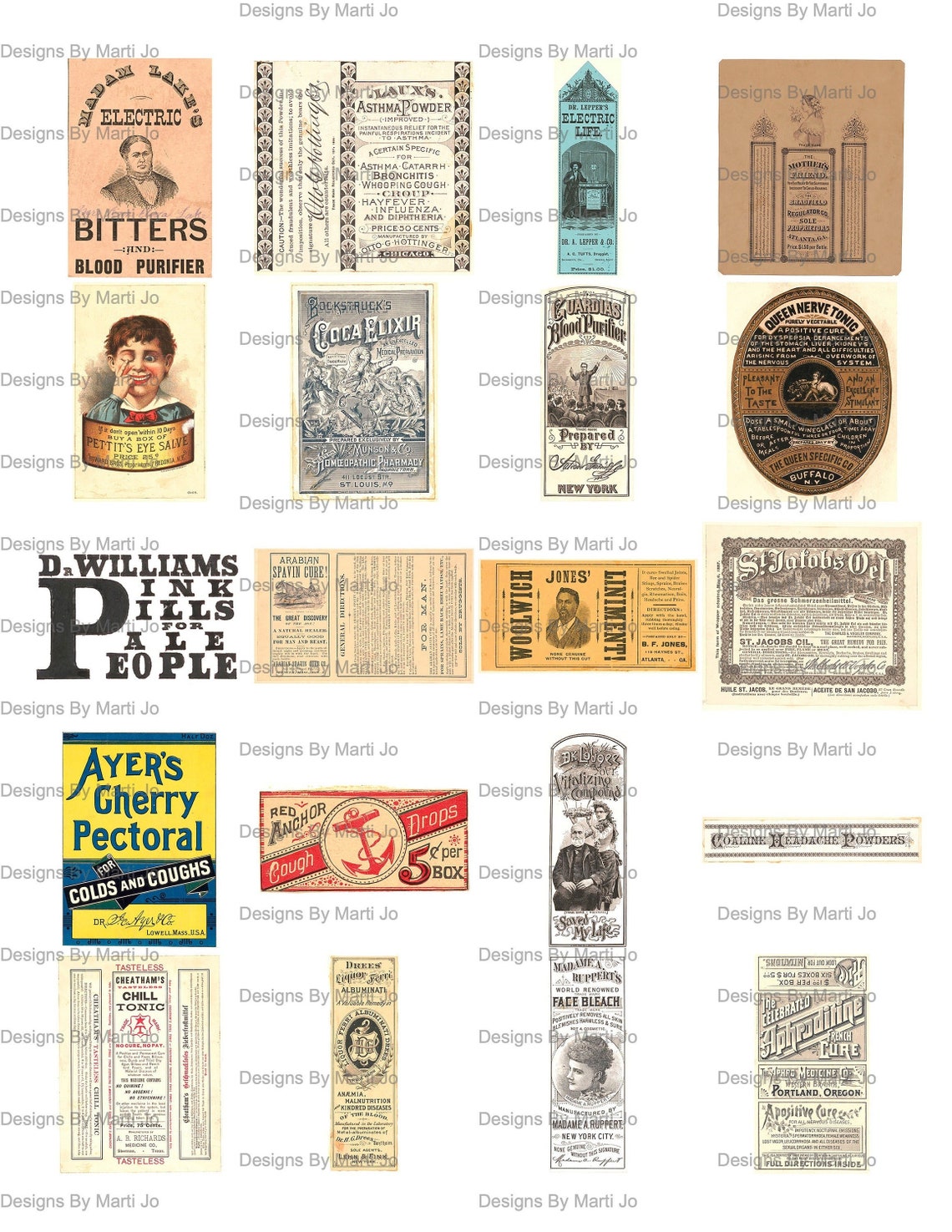 Printable Vintage Medicine Labels Super Bundle 100 Vintage - Etsy