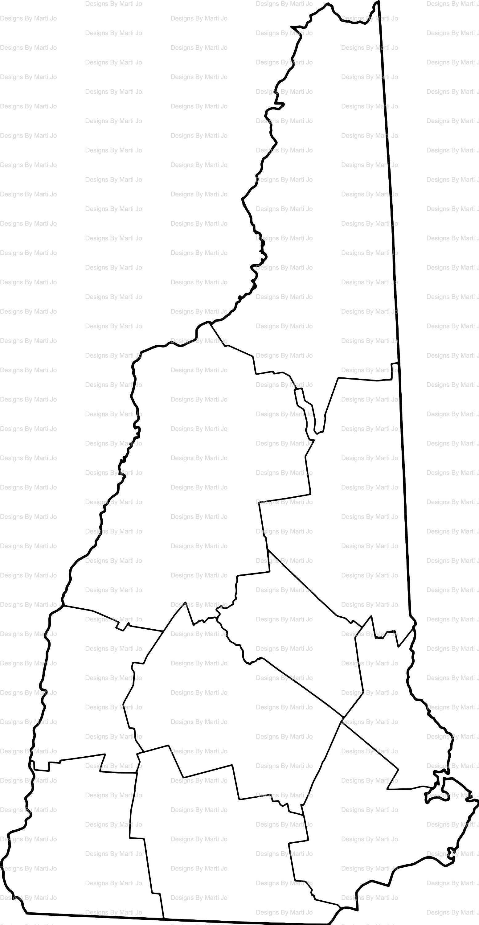 Nh County Map With Towns Printable New Hampshire Map Printable Nh County Map - Etsy Hong Kong