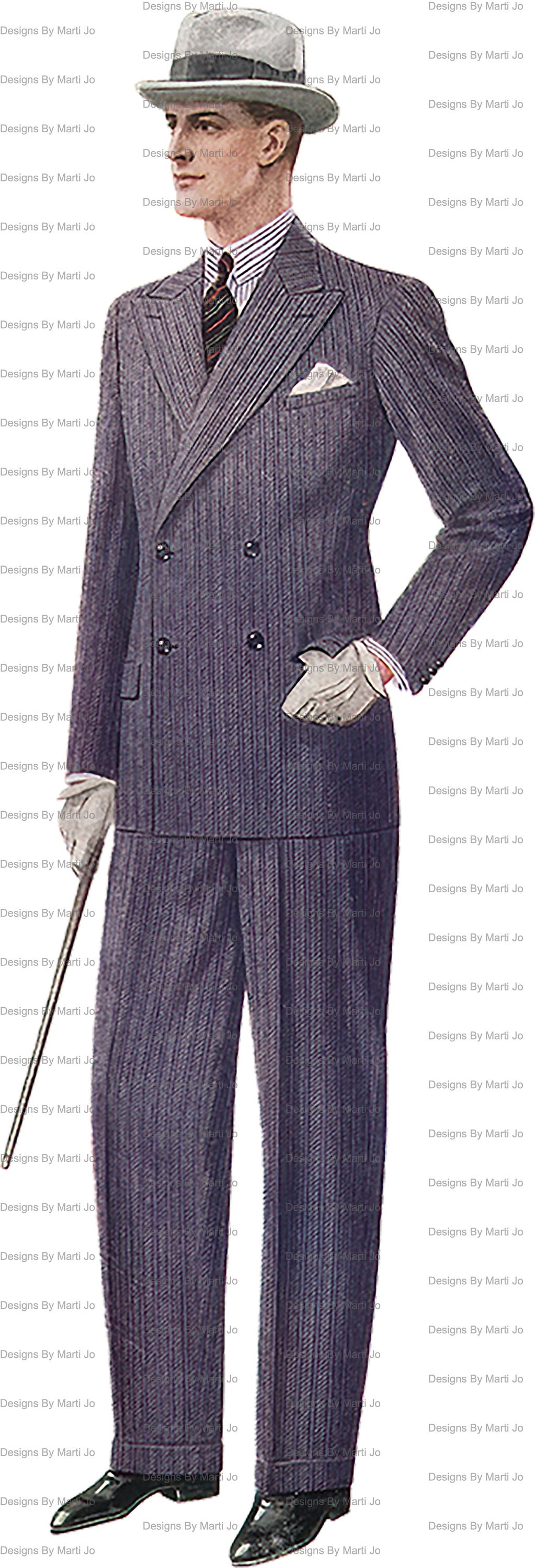 ヴィンテージ メンズ ファッション クリップ アート バンドル | 1930