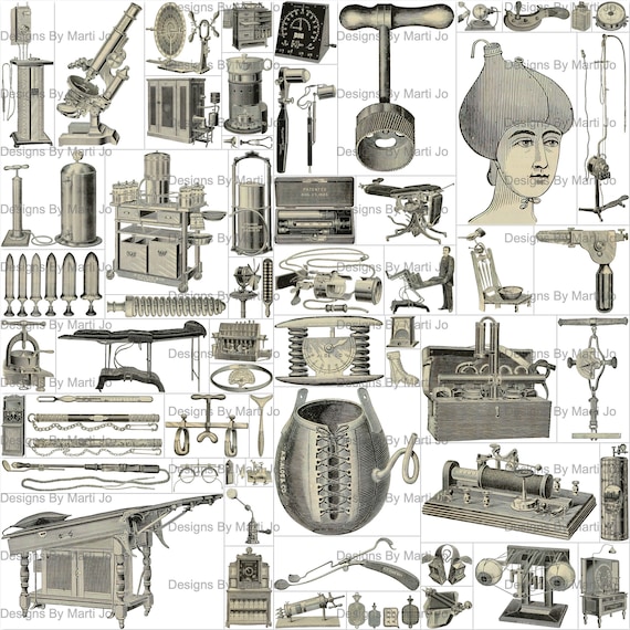Vintage Medical Equipment PNG Elements Set 1 60 Printable Etsy
