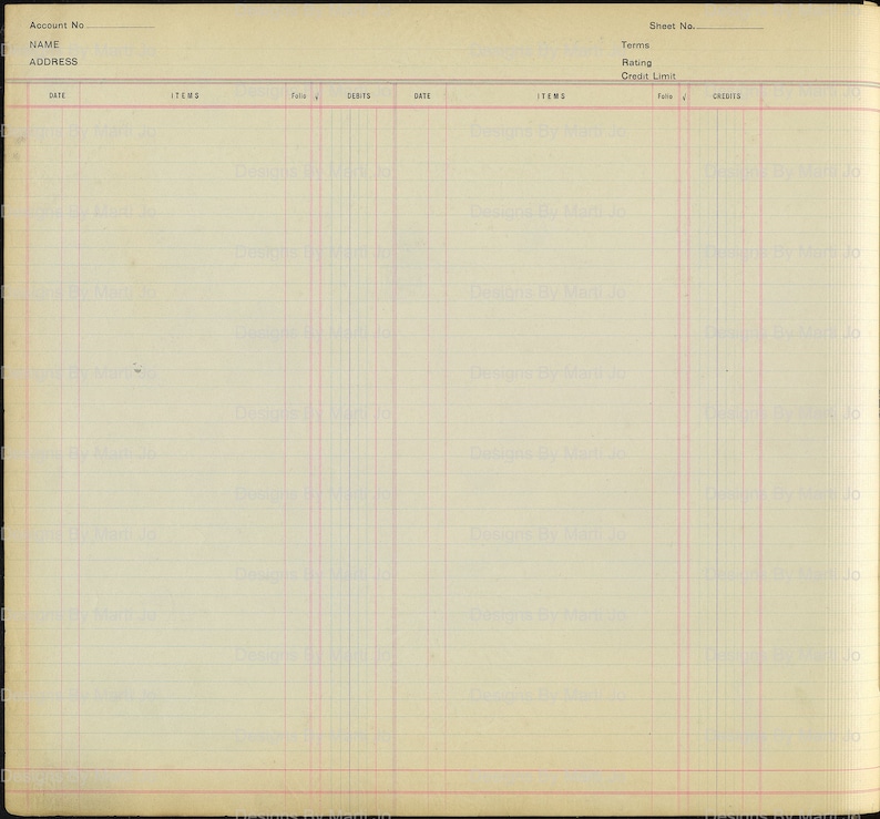 20 Blank Vintage Printable Ledger Paper JPG Pages Vintage - Etsy