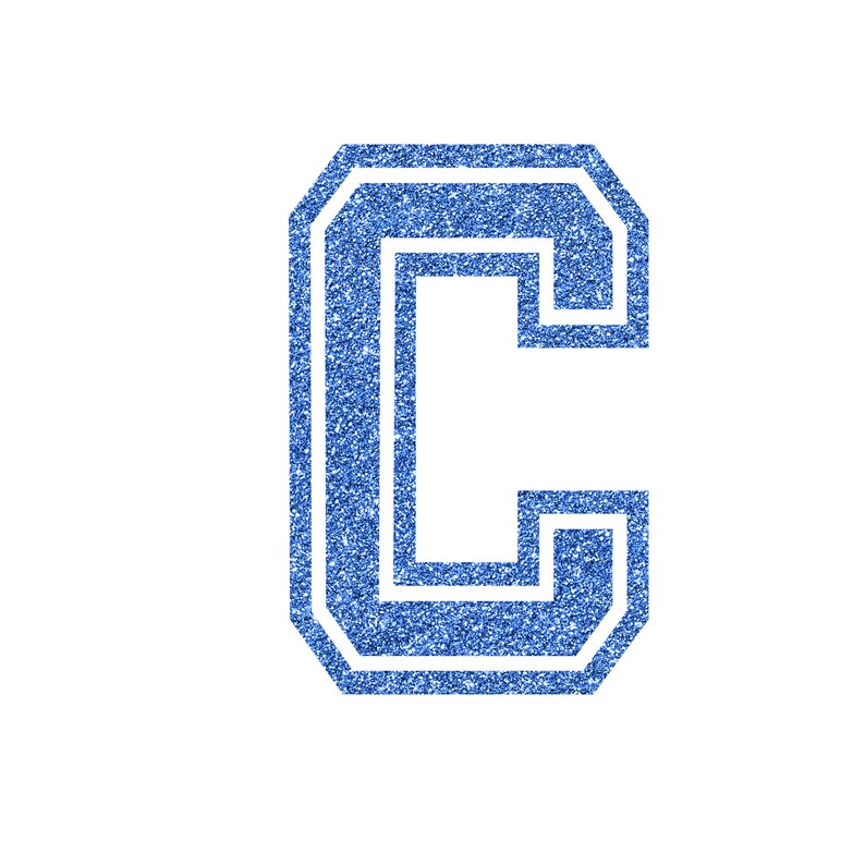 blue glitter varsity letters digital clipart printable etsy