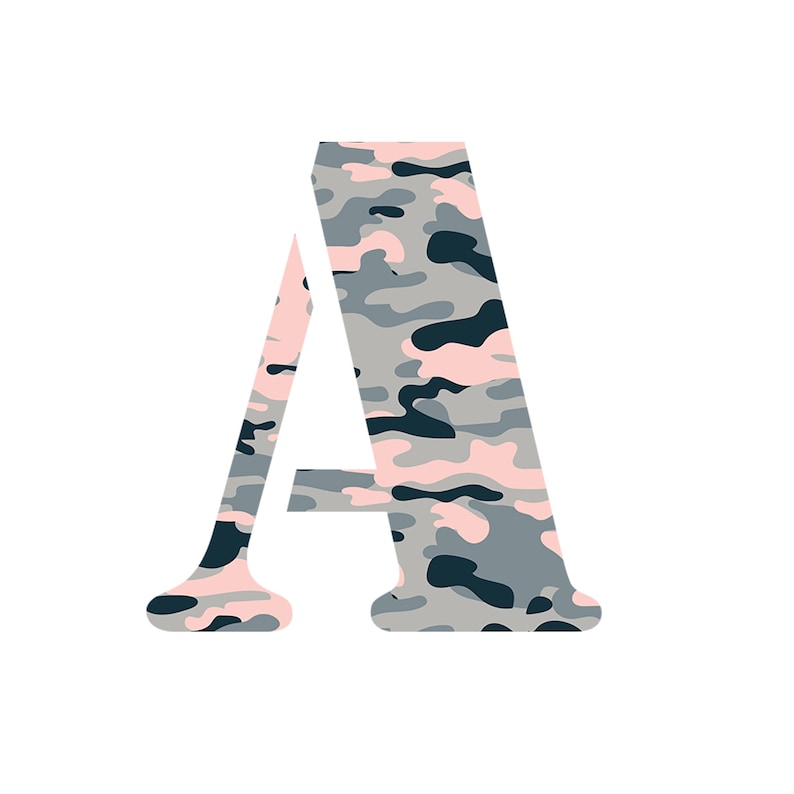 pink camo letters military alphabet printable camo etsy