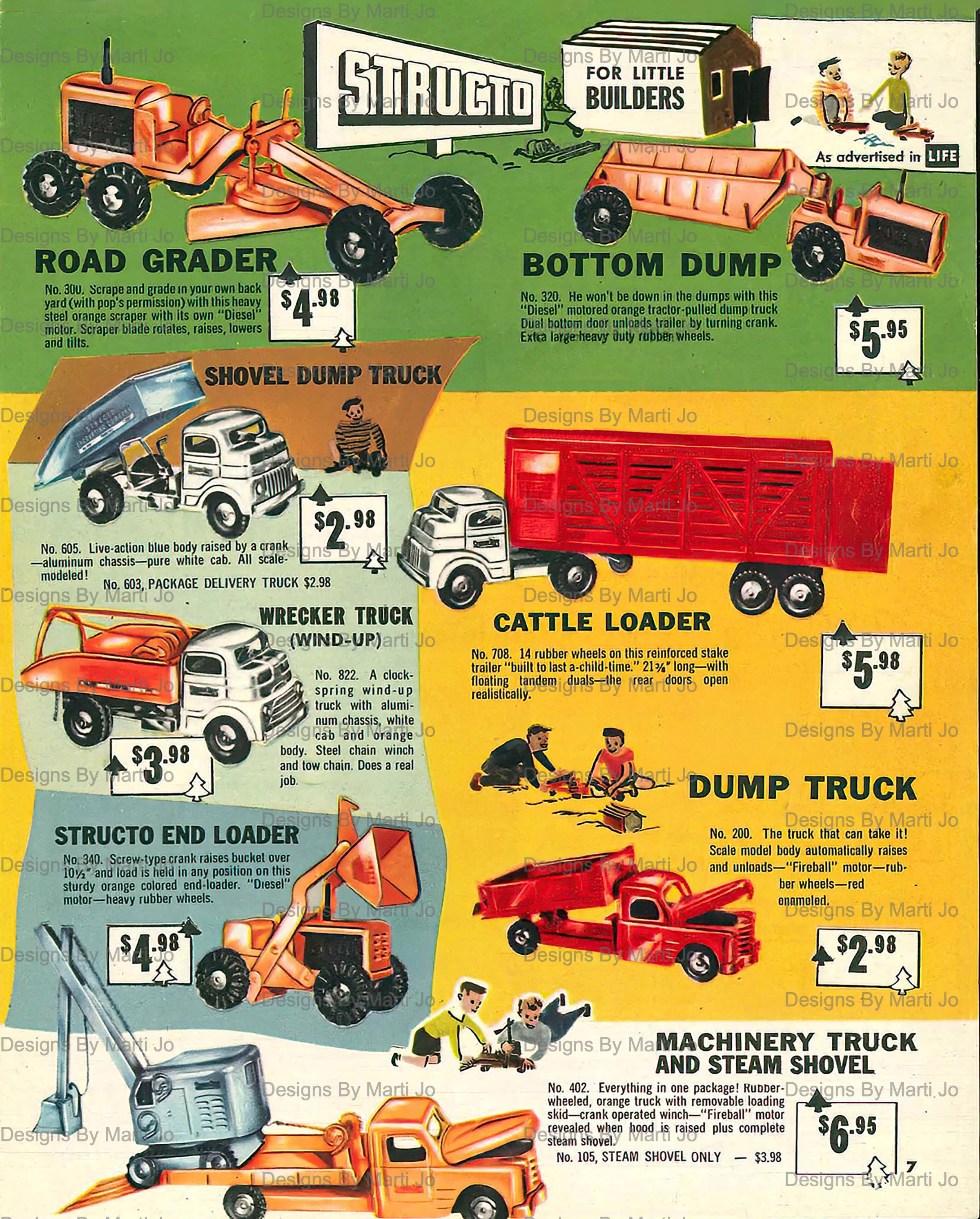 【SALE】遊助さん掲載6ページセット(ポスターサイズ)#19535 15 Vintage Printable 1953 Color Toy Catalog JPG Pages Set 1