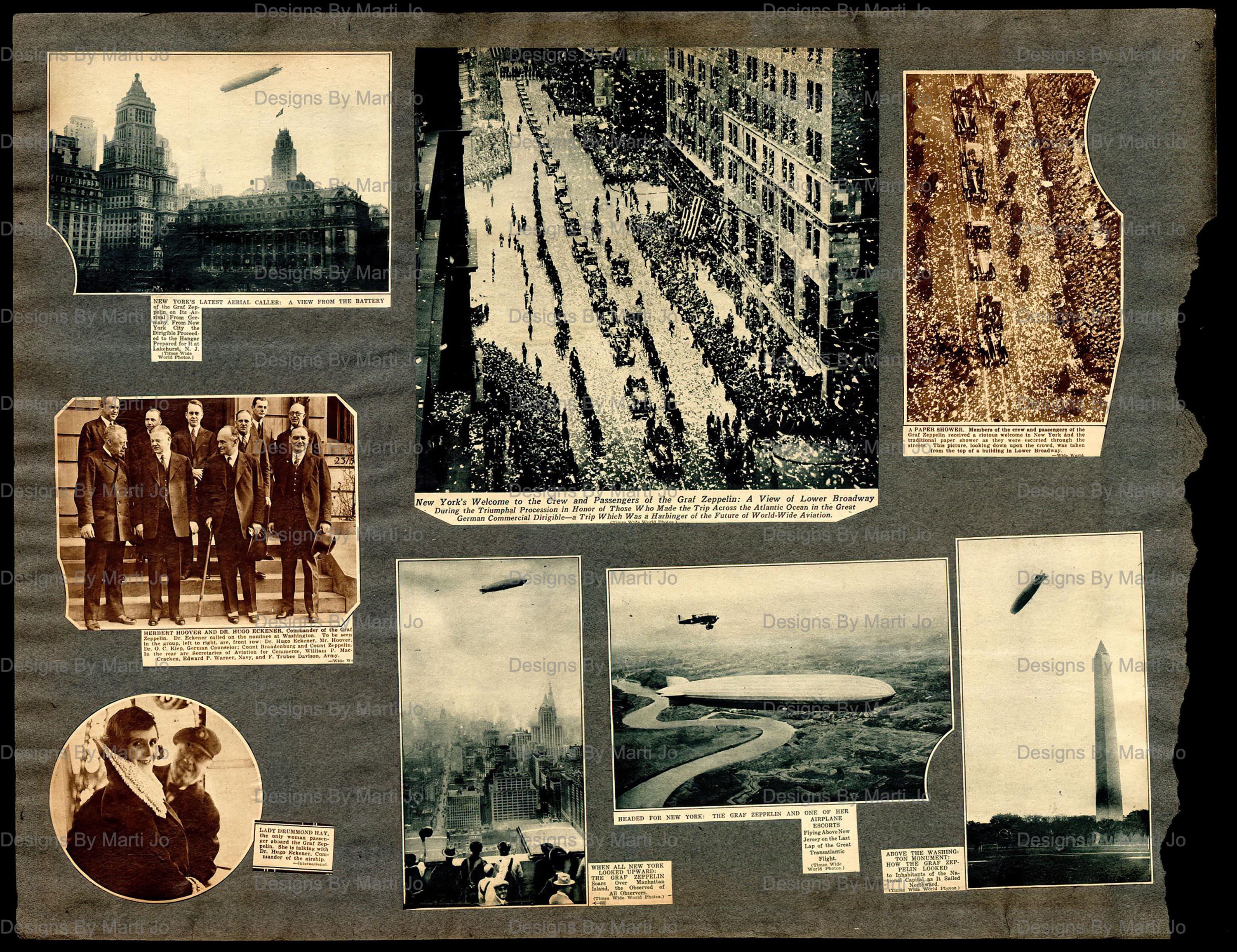Vintage Zeppelin Scrapbook Pages – 25 Airship Collage Sheets (digital ...