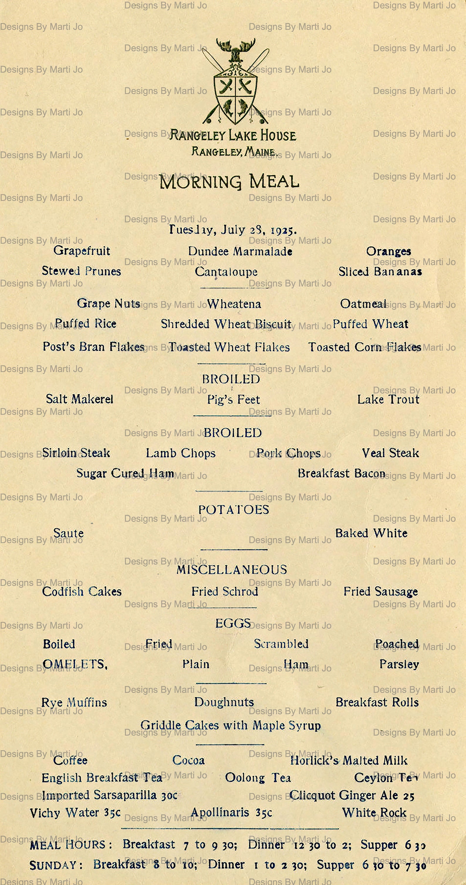 Vintage 1920s Restaurant Menus Bundle | Printable Ephemera Pack ...