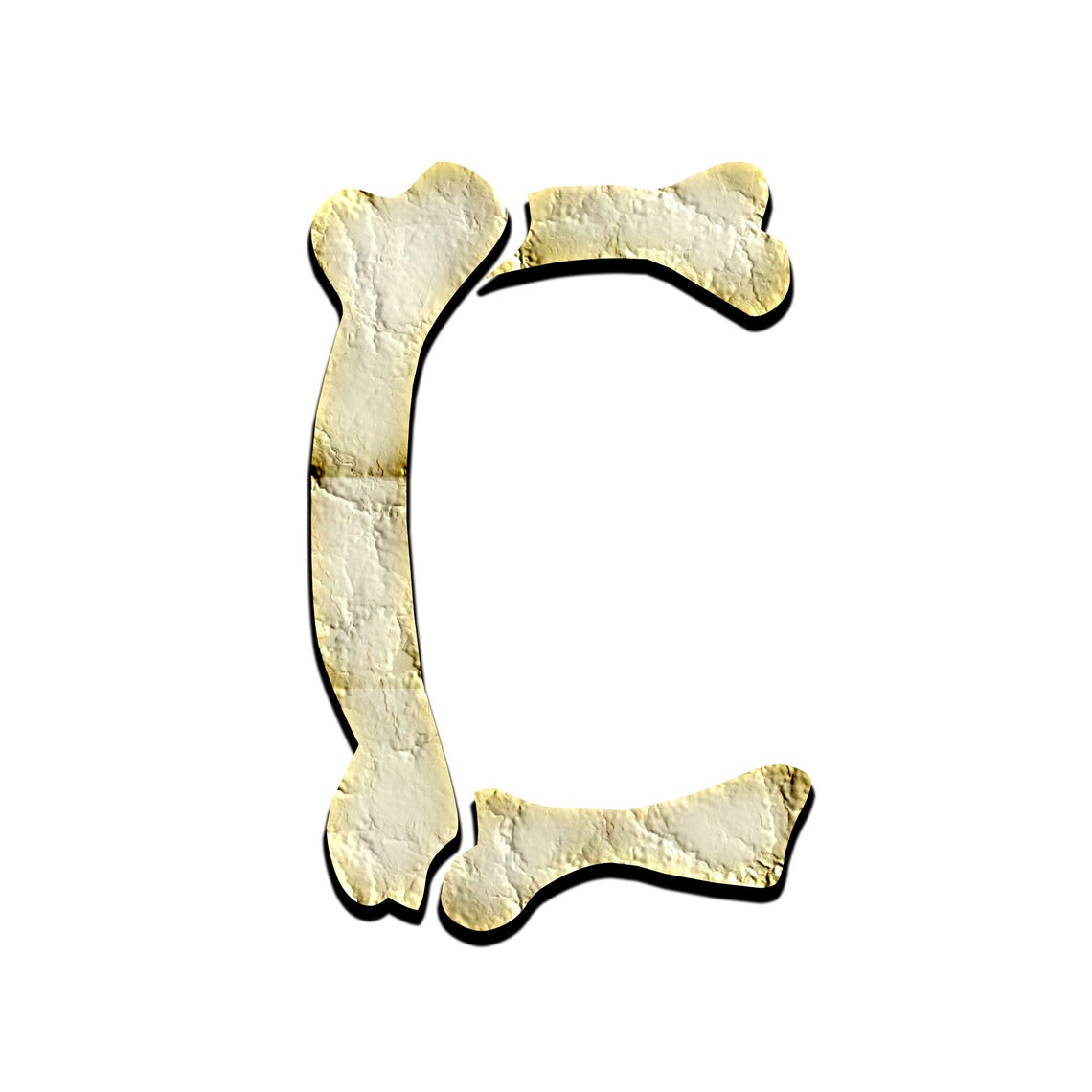 Bone Letters PNG Clipart Printable Bone Alphabet Instant Etsy