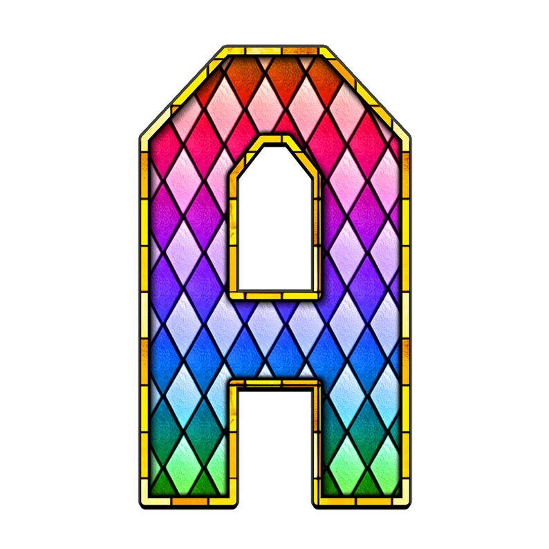 Stained Glass Letters Ornate Glass Letters Digital | Etsy