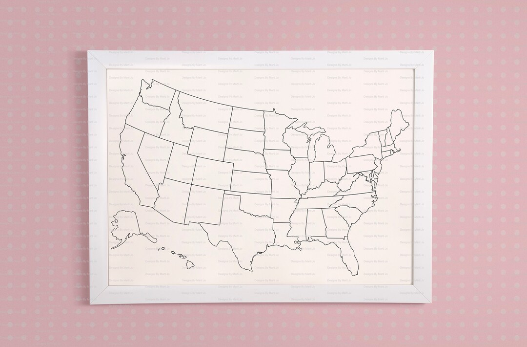 Printable Blank US Map | Printable USA Map | Digital United States Map ...