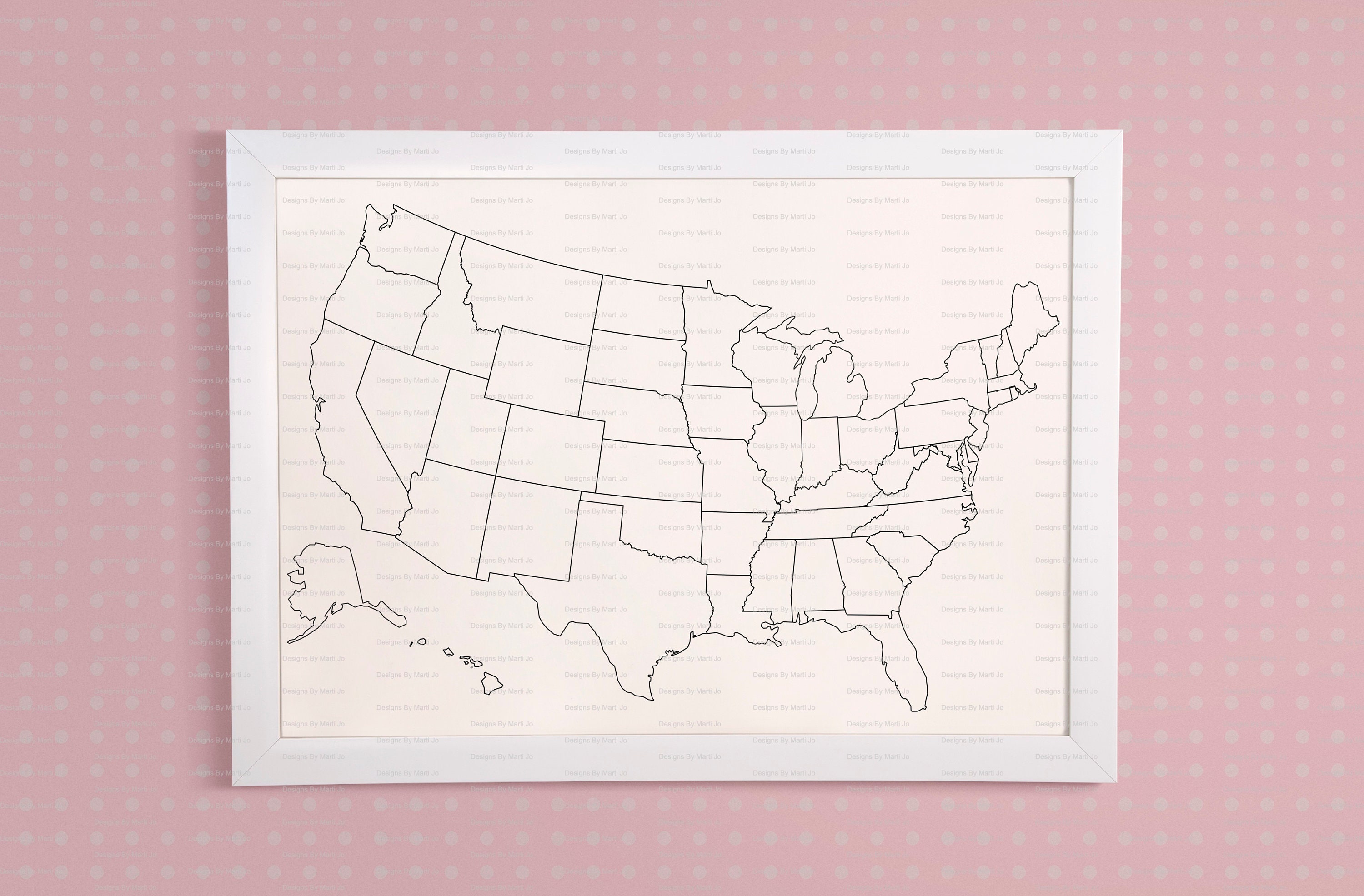 printable us map printable usa map digital united states etsy israel