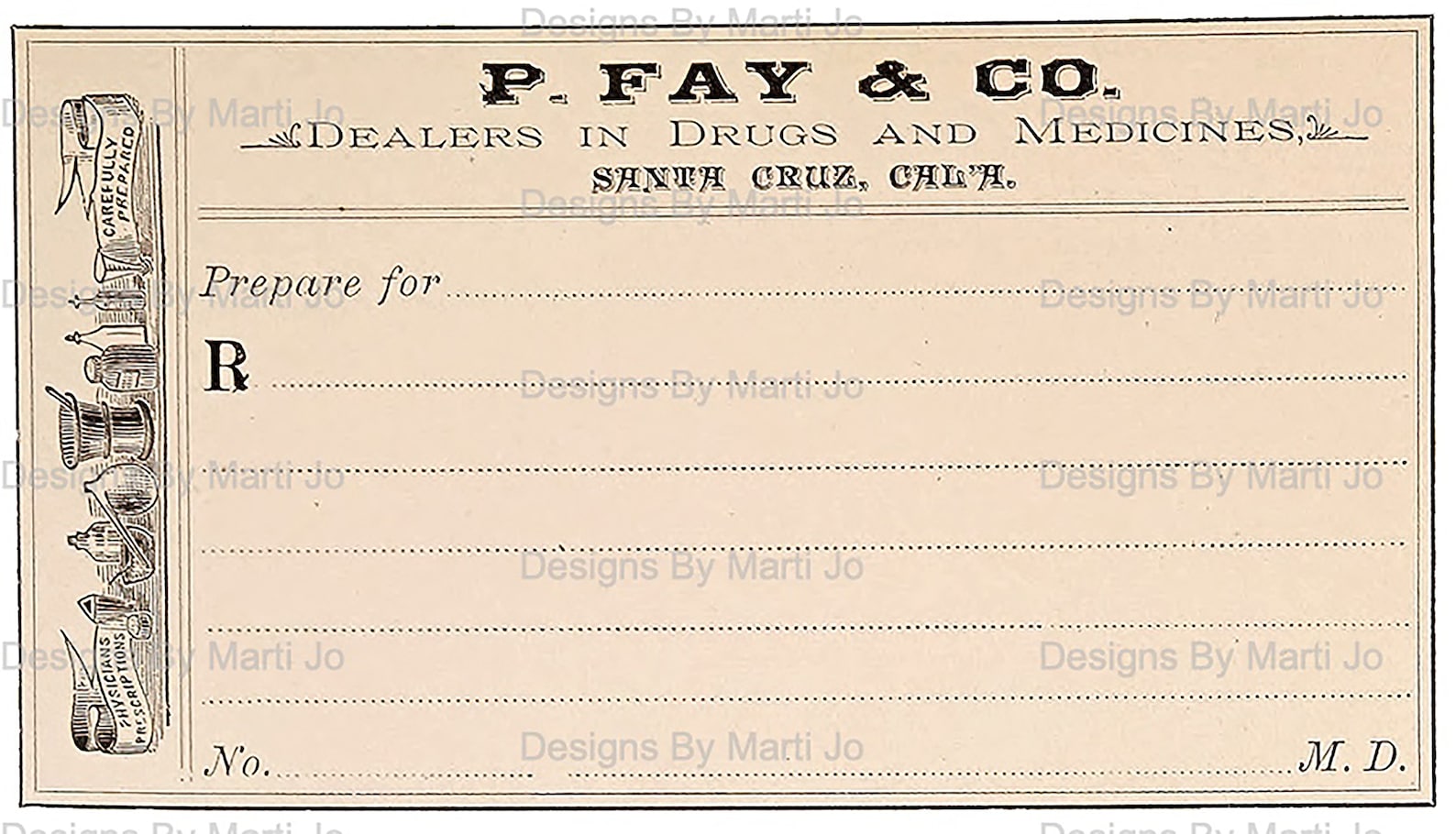 Vintage Pharmacy Prescription Labels 30 Digital Blank Vintage
