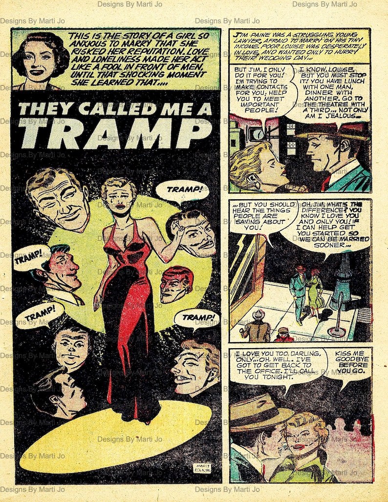 Vintage Romance Comic Book Junk Journal Pages | 15 Vintage 8.5 X 11 ...