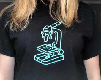 Camiseta gráfica de microscopio unisex para adultos