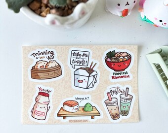 Cute Asian Foods Sticker Sheet