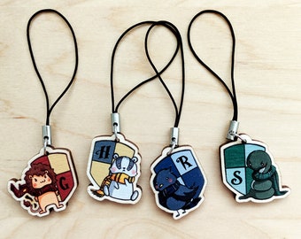 1" Wizard Animals Wooden Charms (Gloss Finish)