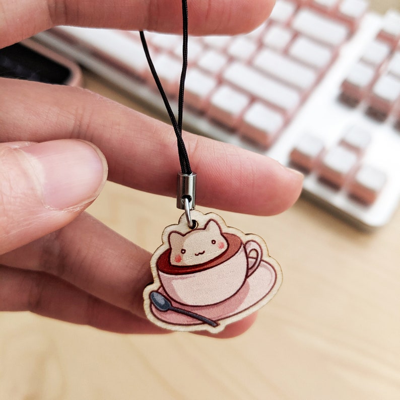 Gloss Finish 1 Cat-puccino Wooden Charm