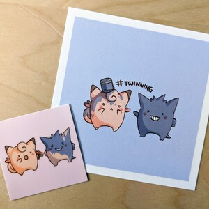 2 Clefable and Gengar Vinyl Sticker Set image 5