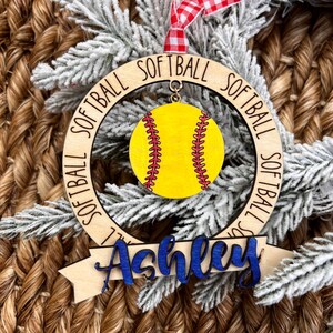 Personalized Softball Ornament, Custom Christmas Ornament for Softball Player, Softball  Coach Gift, Gift for  player, Sports Ornament