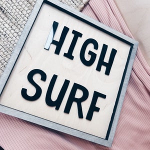 High Surf Frame, Boy Room Decor, Baby Nursery Wall Art, Ocean Themed, Surfer Boy, Surf Baby, Surf Themed Baby Shower