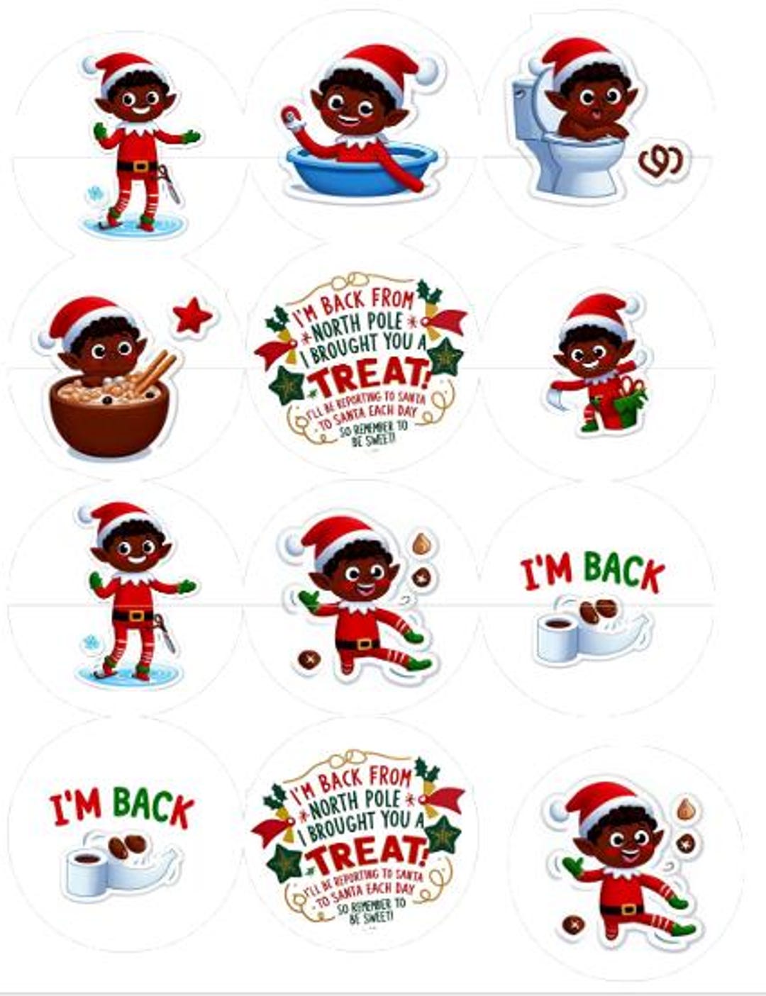 Elf Im Back Treats Elf Image | Pre-cut Edible Images | Multiple Sizes ...