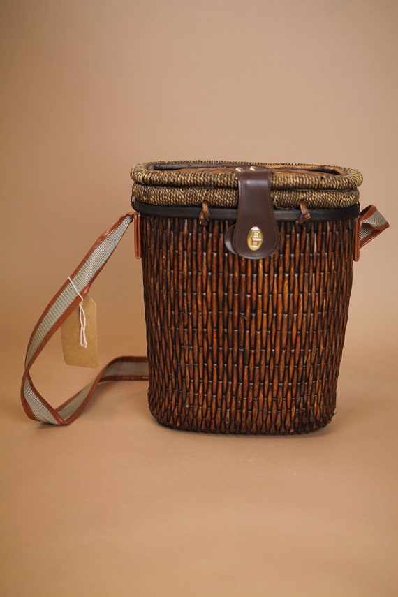Vintage wicker/rattan wine purse