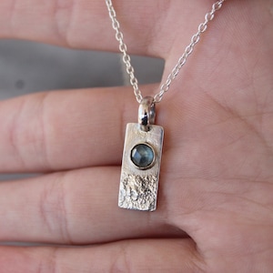 Montana sapphire sterling silver and 14k gold statement pendant