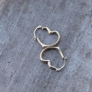 10k Heart hoop earrings solid gold