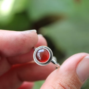 Karneol Solitärring aus Sterlingsilber