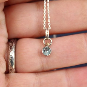 Montana sapphire SOLID gold or sterling silver and 14k gold pendant