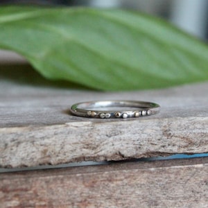 Sterling silver and 14k gold stackable dot ring / mixed metal ring / stack ring