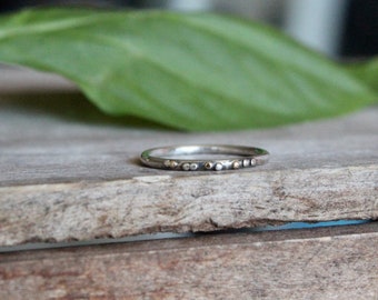 Sterling silver and 14k gold stackable dot ring / mixed metal ring / stack ring