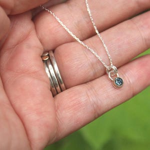 Montana sapphire sterling silver and 14k gold pendant