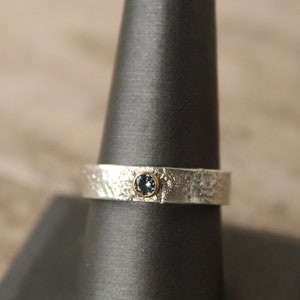Teal Montana sapphire sterling silver and 14k gold ring made to order