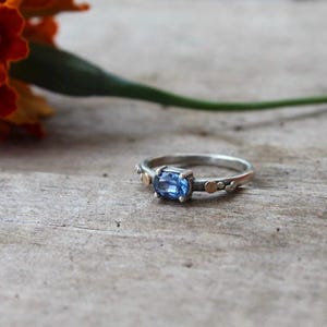 Montana sapphire sterling silver and 14k gold ring