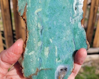 Beautiful green chrysophase slab