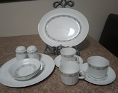 Johnson Bros. Salt and Pepper, 3 Olive oil Bowls 3 Cups, 2 Saucers, 1 Plate and 1 Serving Dish