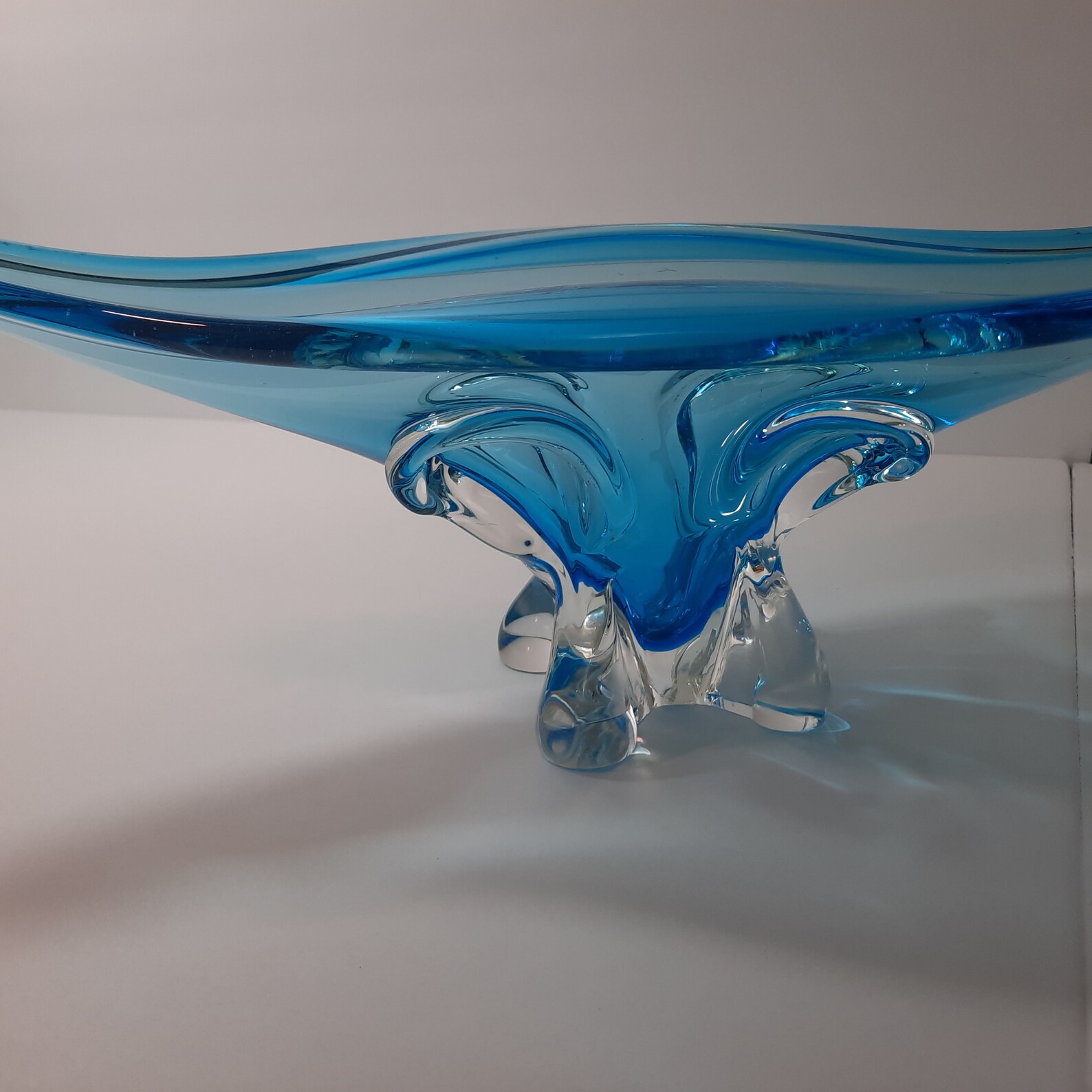 Vintage Canadian EDAG Hand Blown Art Blue Glass Gondola Etsy