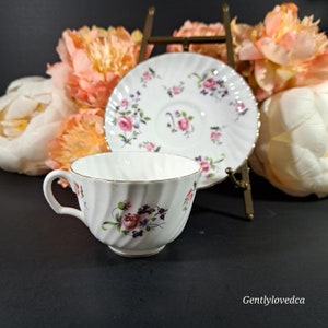 Vintage Teacup and Saucer Fragrance by Ridgway Potteries Ltd. Royal Adderley. Fine Bone China . Made In England