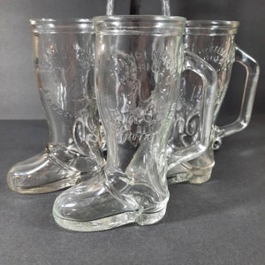 Vintage Bavarian Inn Boot Beer Mug: Frankenmuth Michigan Clear Glass Stein