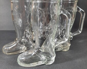 Frankenmuth, Michigan Bavarian Inn, Medium Boot Beer Mug, Vintage Clear Glass Stein, Vintage Dass Boot, Mancave, Holiday Gift Ideas.