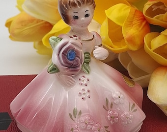 Josef Originals September Sapphire Birthday Doll, Birthstone Figurine, Vintage Made in Japan, by Giftcraft