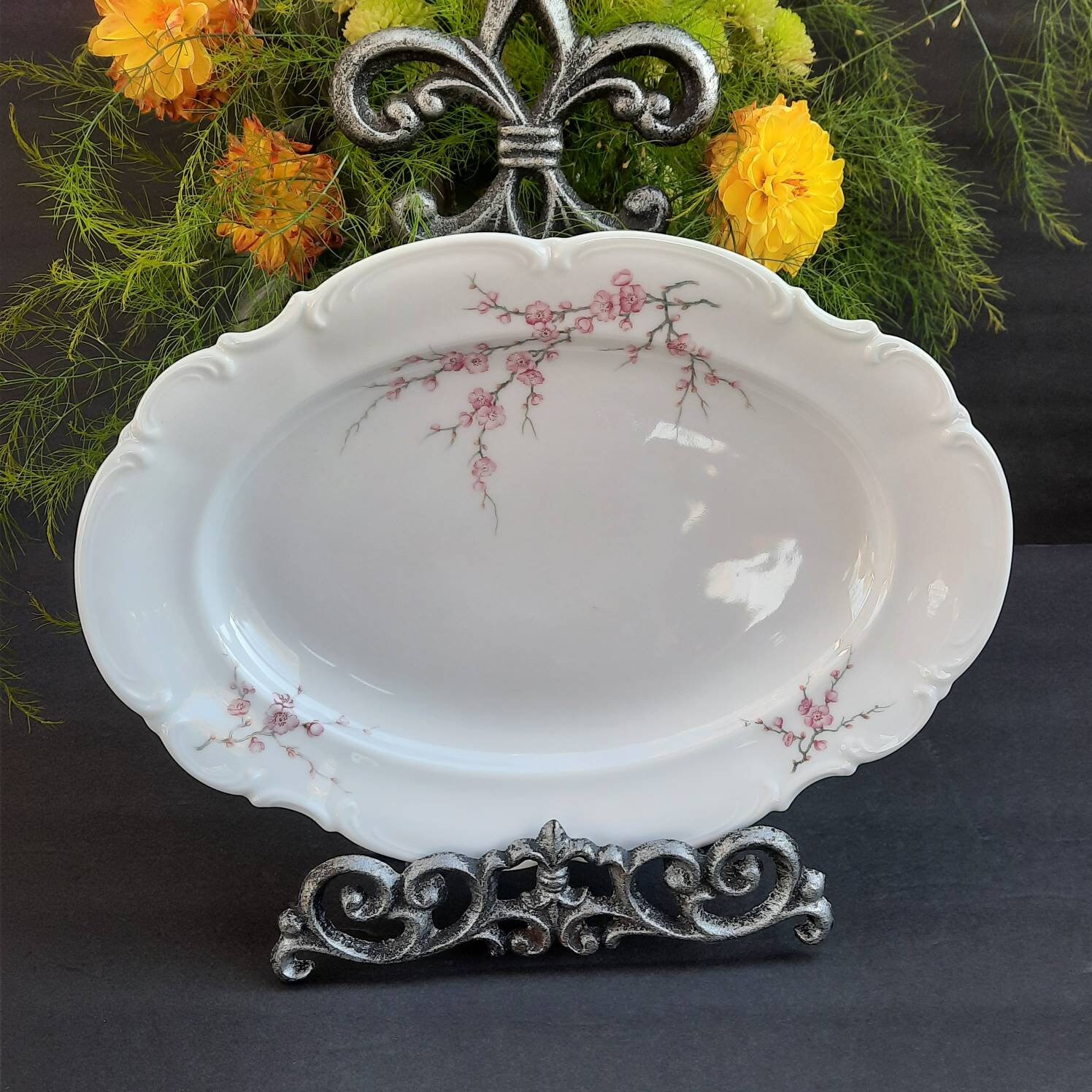 Vintage Hutschenreuther Serving Platter: Sylvia Pattern