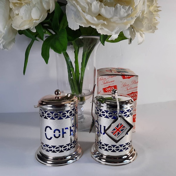 Vintage Queen Anne Silver Plated 283 Coffee and Sugar Caddy, Table Ware, Made In England,