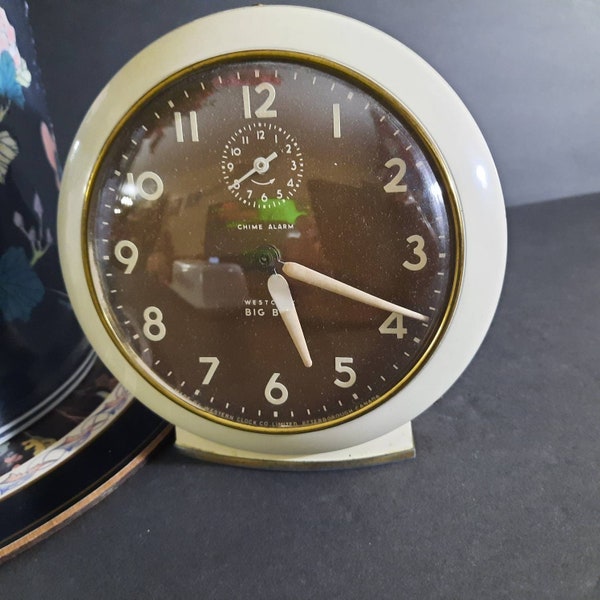 Vintage Westclox Big Ben Clock, Chime Alarm, Canada Patented 1632, Made in Canada, Working Condition, Heavy Alarm Clock,