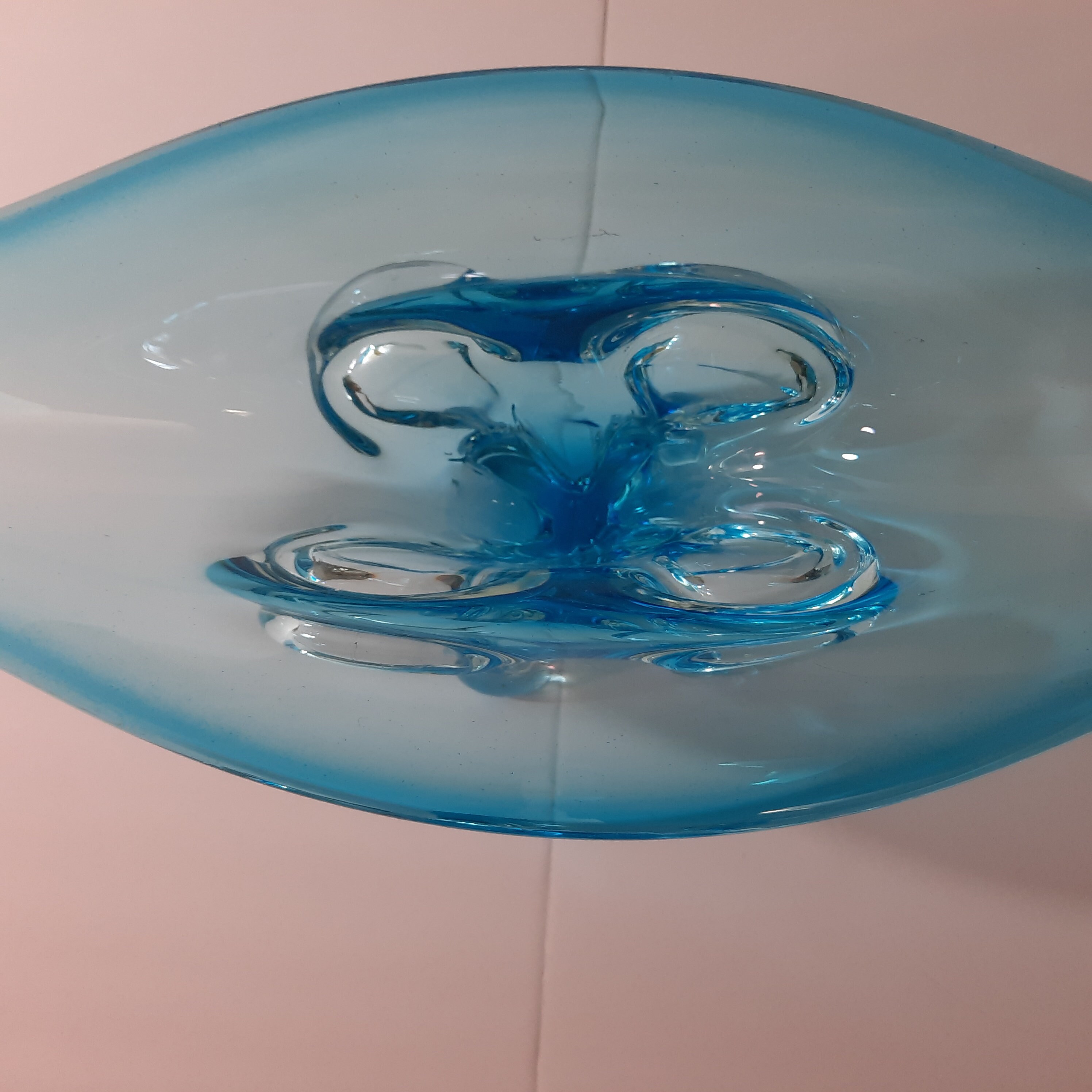 Vintage Canadian EDAG Hand Blown Art Blue Glass Gondola Style Etsy